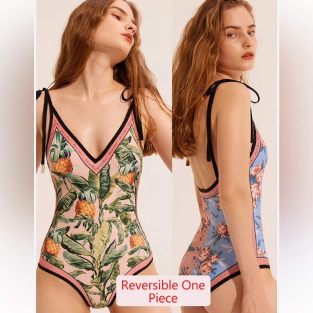 Tropical Reversible One Piece Swimsuit